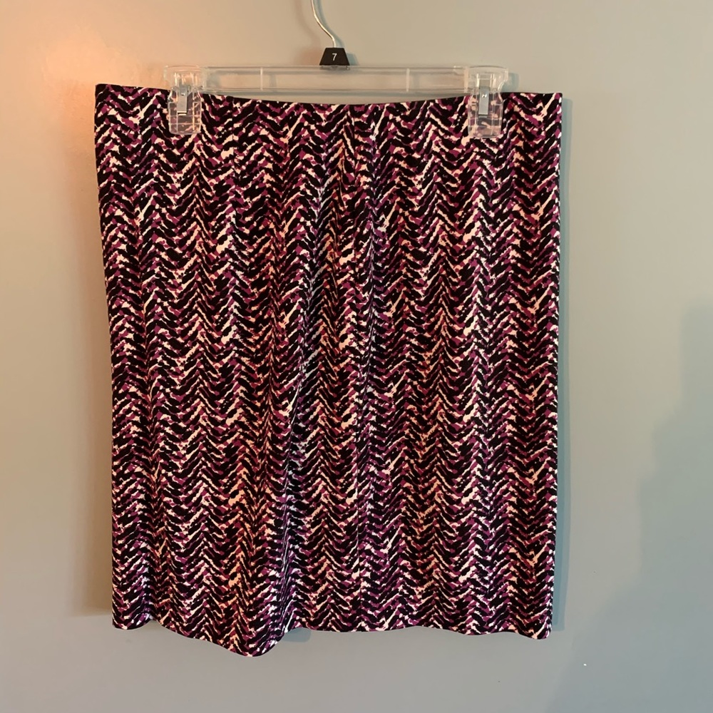 Purple & Black Patterned Ann Taylor Skirt